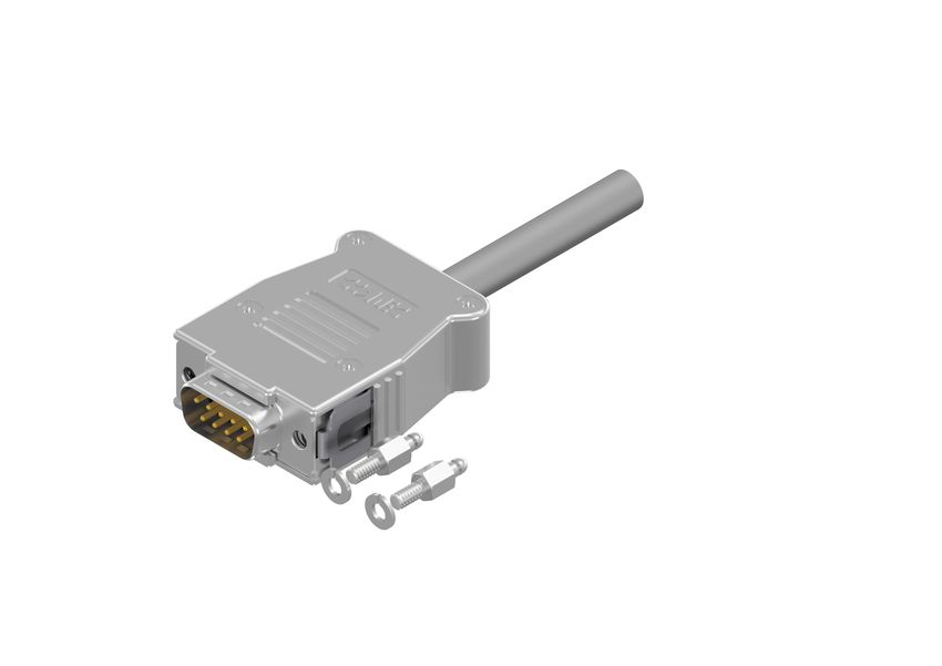 Amphenol Industrial 16-5123 9 Way Cable Mount D-sub Connector Plug, with Snap locks