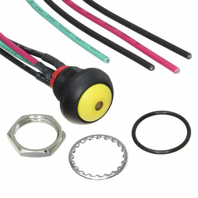 TE Connectivity PB6 Series Illuminated Push Button Switch, (On)-Off, Panel Mount, SPST - NO, Yellow LED, 50 V dc, 125V