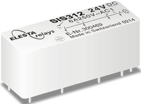 Elesta PCB Mount Force Guided Relay, 24V dc Coil Voltage, 3PST, SPST