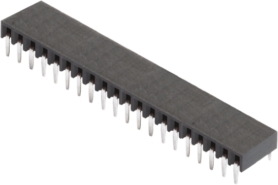 HARWIN Right Angle Through Hole Mount PCB Socket, 20-Contact, 1-Row, 2.54mm Pitch, Solder Termination