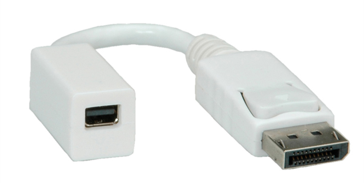 Roline Male DisplayPort to Female Mini DisplayPort, PVC  Cable, 150mm