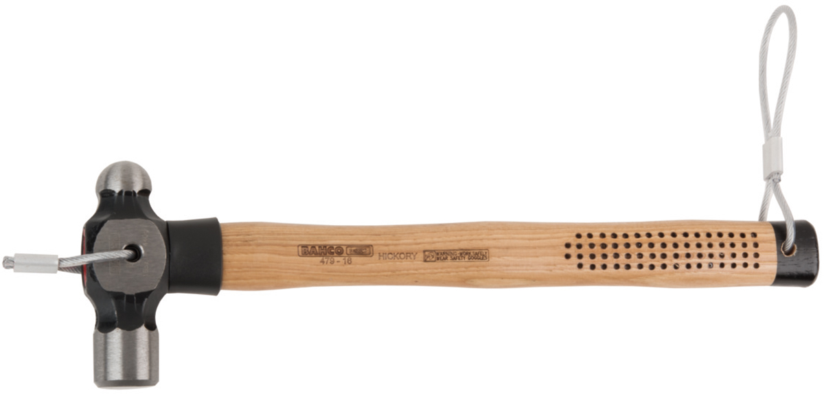 Bahco Ball-Pein Hammer with Hickory Wood Handle, 450g