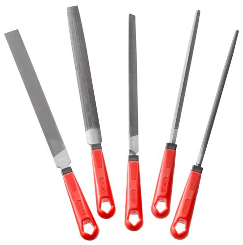 Facom 250mm, Second Cut, Flat, Half Round, Round, Square, Triangular Engineers File With Soft-Grip Handle
