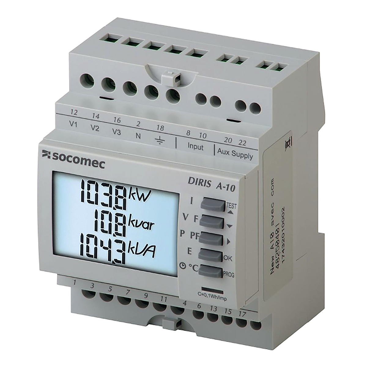 Socomec 1, 3 Phase Backlit LCD Energy Meter