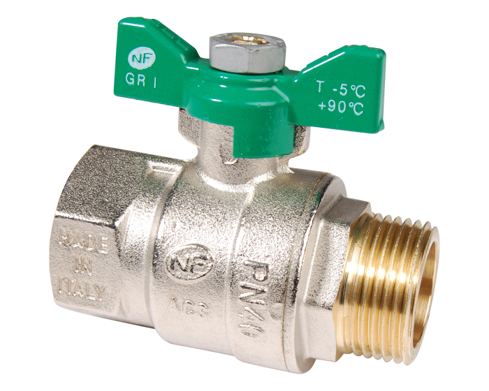 Sferaco Nickel Plated Brass Ball Valve, Ball Valve, Threaded, BSP 3/8in, 40bar Operating Pressure