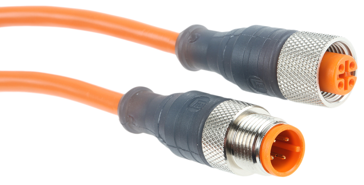 Lumberg Automation Male M12 to Female 4 way M12 Sensor Actuator Cable, 2 m