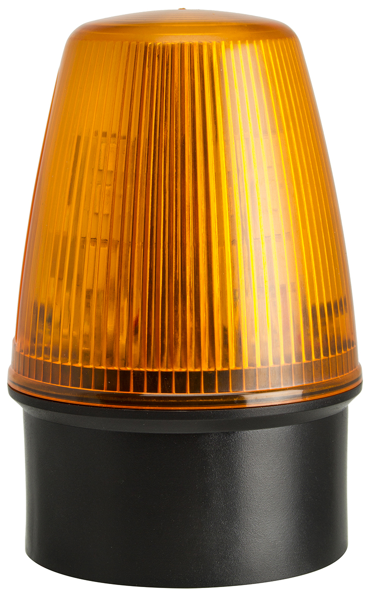Moflash LED100 Series Amber Flashing Beacon, 20 → 30 V ac/dc, Surface Mount, LED Bulb, IP65