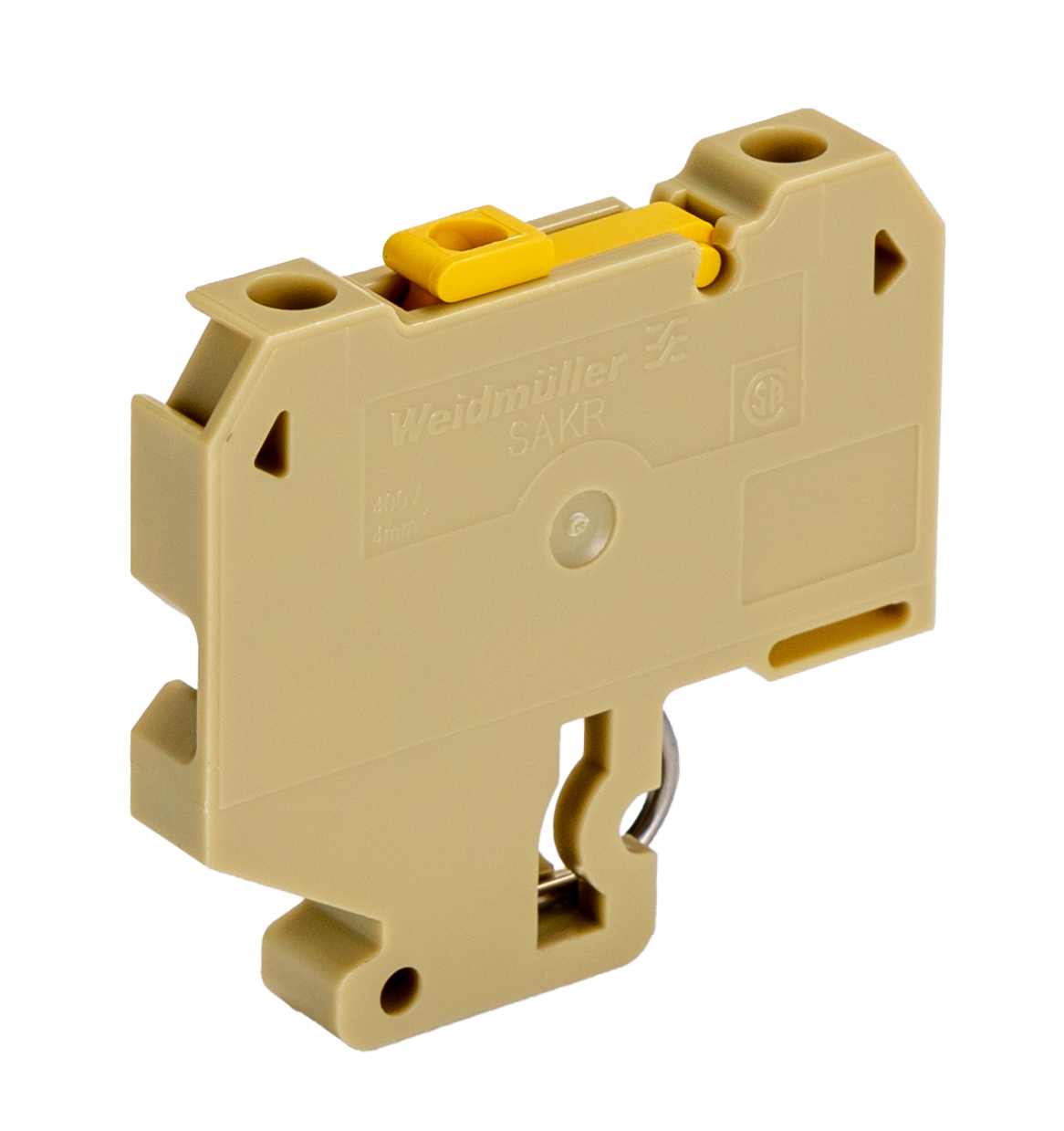 Weidmuller 0412160000 SAKR Series Beige, Yellow, 4mm², Single-Level, Screw Termination