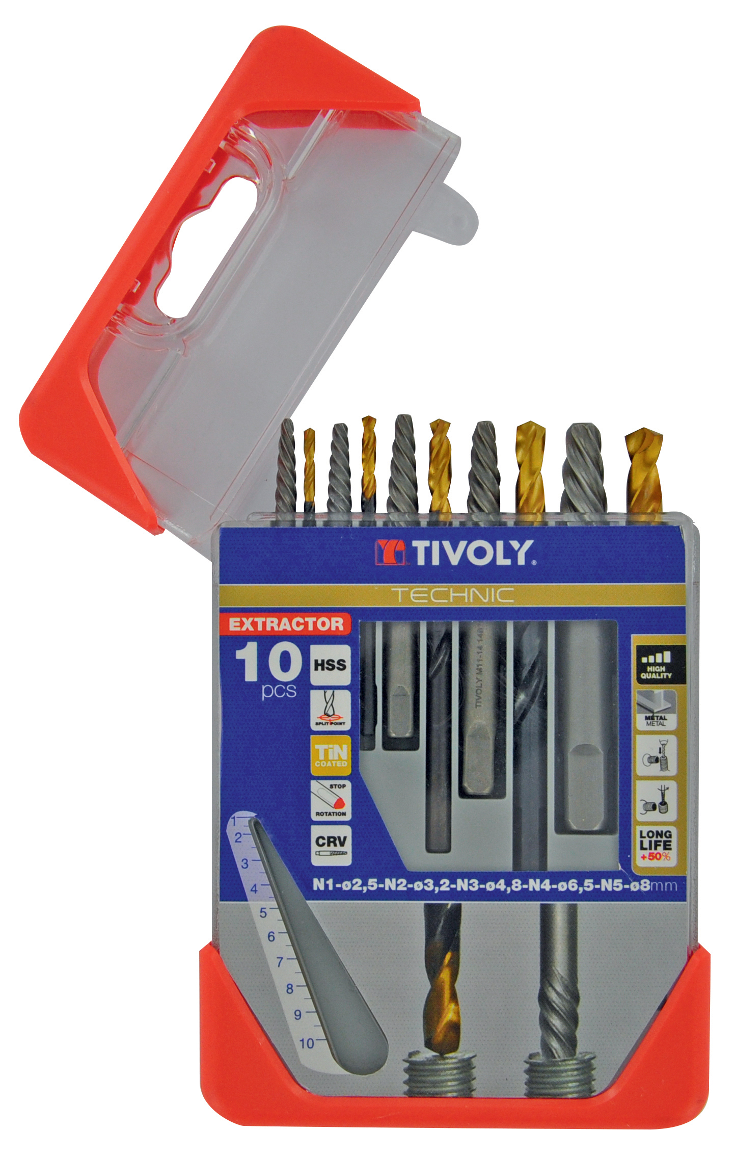 Tivoly 5-Piece for Multi-Material, 8mm Max, 3mm Min