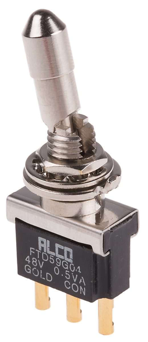 TE Connectivity Toggle Switch, Panel Mount, On-On, SPDT, Solder Terminal, 125V ac