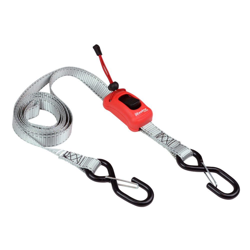 Master Lock 2.5m Hook to Eye Ratchet Strap, 25mm Wide