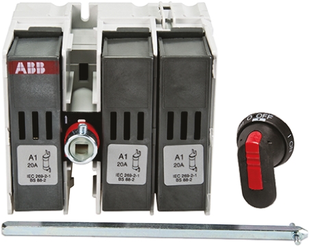 ABB Fuse Switch Disconnector, 3 Pole, 20A Max Current