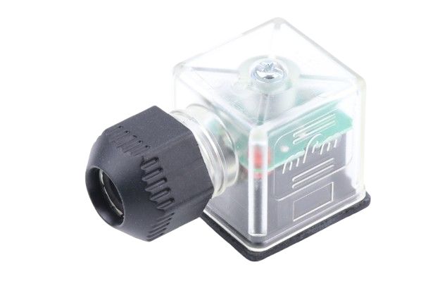 Molex 121207 2P+E DIN 43650 A DIN 43650 Solenoid Connector with Indicator Light, 24 V Voltage