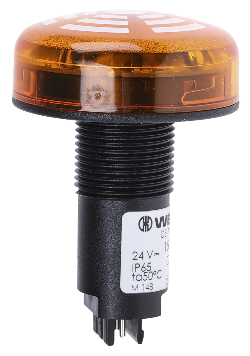 Werma 150 Series Yellow Buzzer Beacon, 24 V dc, IP65, Panel Mount, 80dB at 1 Metre