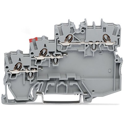 WAGO 2000-5310/101-000 TOPJOB S Series Grey, 1mm², 3-Level, Push-In Cage Clamp Termination