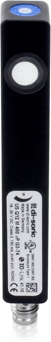 Di-Soric Ultrasonic Block Ultrasonic Sensor, M8, 40 → 400 mm Detection, Push Pull NO/NC, 18 → 30 V dc