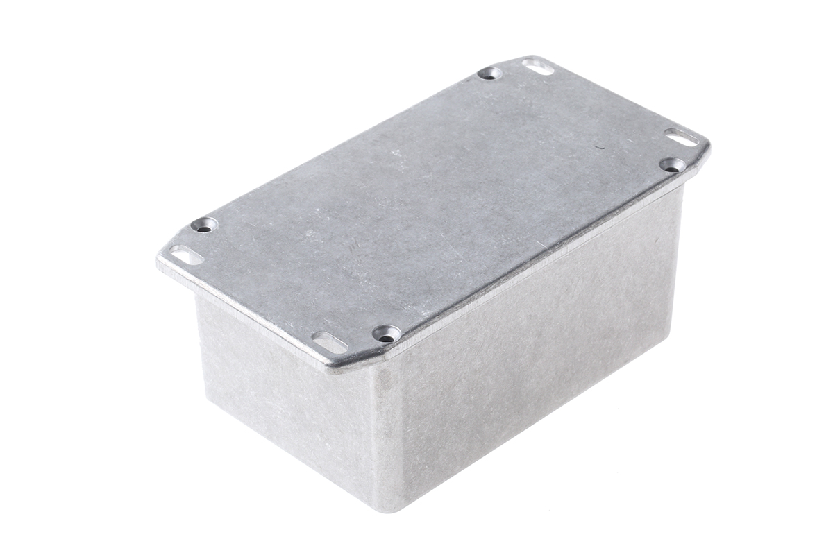 Hammond 1590 Series Natural Die Cast Aluminium Enclosure, IP54, Flanged, Natural Lid, 120.5 x 79.5 x 55mm