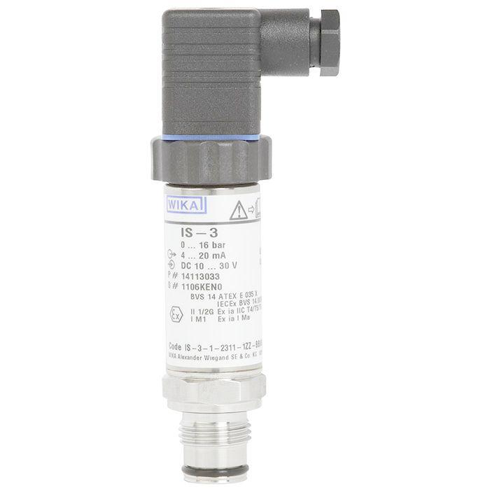 WIKA IS-3 Series Pressure Sensor, 0bar Min, 16bar Max, Analogue 4 → 20 mA Output, Gauge Reading