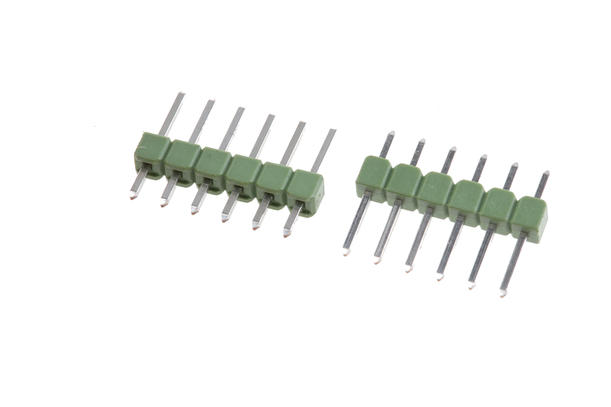 TE Connectivity AMPMODU MOD II Series Straight Through Hole Pin Header, 6 Contact(s), 2.54 mm Pitch, 1 Row, Unshrouded
