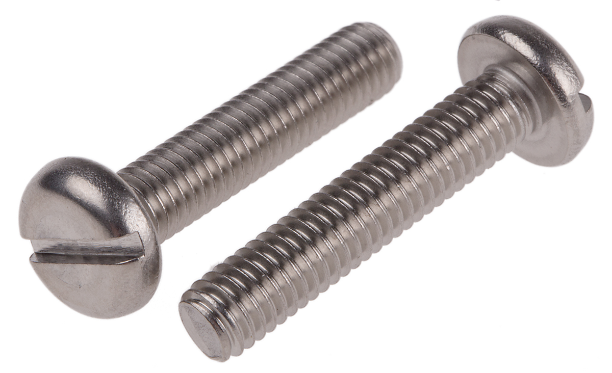 RS PRO Slot M6 Pan A2 304 Stainless Steel Machine Screws DIN 85 x 30.0mm