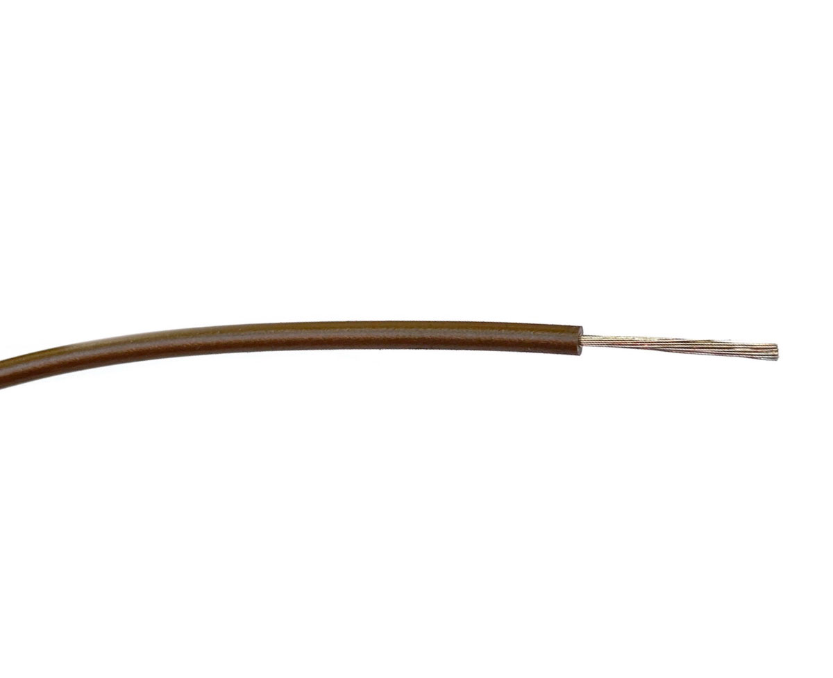 RS PRO Brown 0.75mm² Hook Up Wire, 18 AWG, 24/0.2 mm, 100m, PVC Insulation