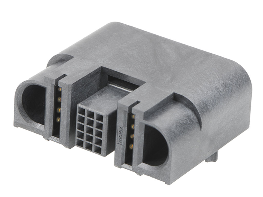 Molex 214114 Series Right Angle PCB Mount PCB Socket, 1P + 15S + 1P-Contact, 5-Row, 2 Pitch, Through Hole Termination