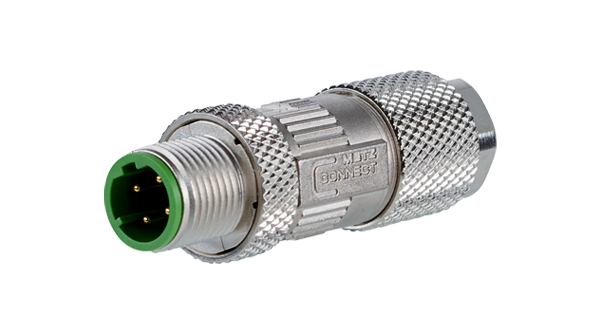 Metz Connect Industrial Circular Connector, 4 Contacts, Cable, M12 Connector, Plug, Male, IPX7