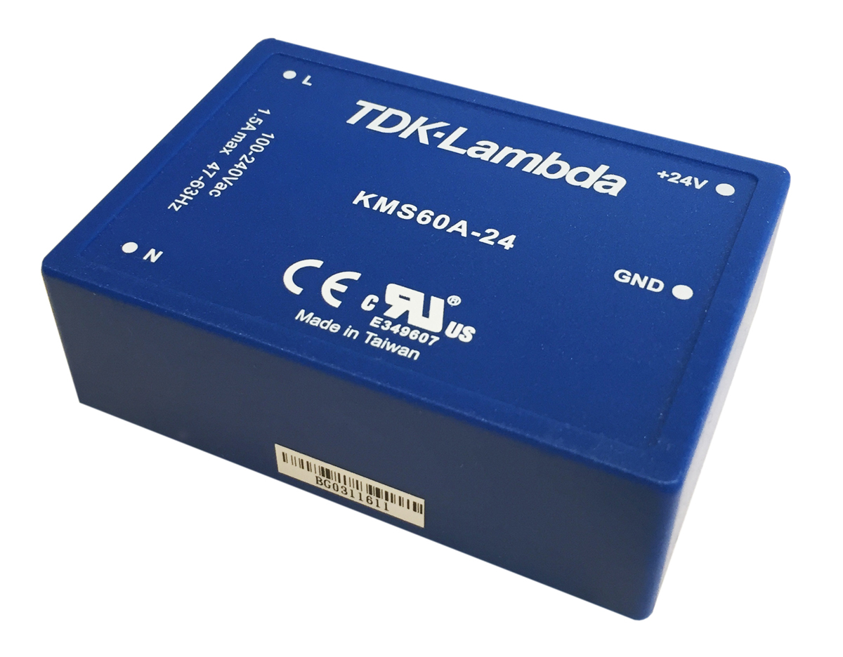 TDK-Lambda Switching Power Supply, KMS60A-24, 24V dc, 2.5A, 60W, 1 Output, 120 → 370 V dc, 90 → 264 V ac