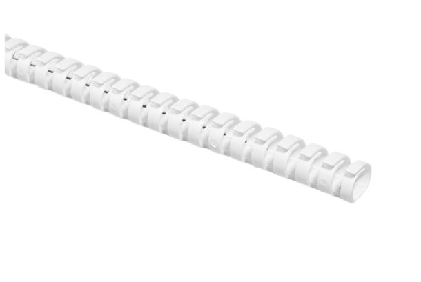 HellermannTyton HTC White Slotted Flexible Panel Trunking - Flexible Slot, W24 mm x D20mm, L0.5m, Plastic