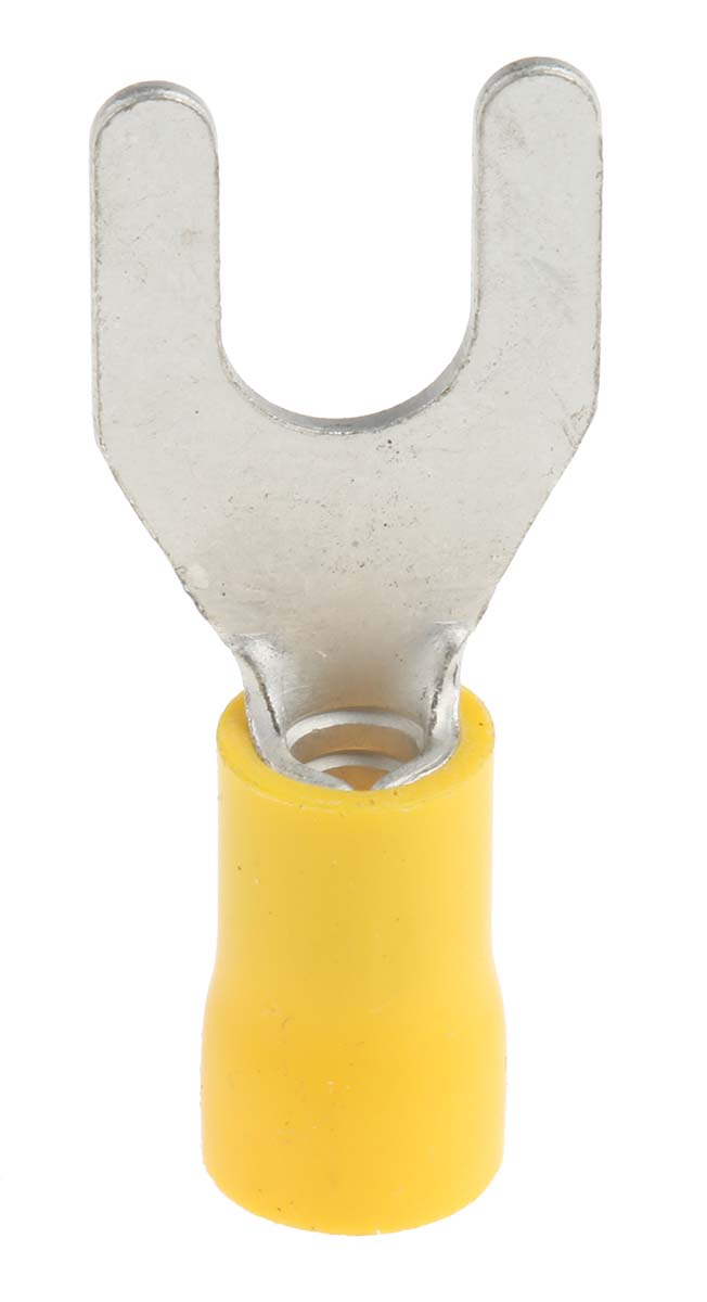 RS PRO Insulated Crimp Spade Connector, 2.5mm² to 6mm², 12AWG to 10AWG, M6 Stud Size Vinyl, Yellow