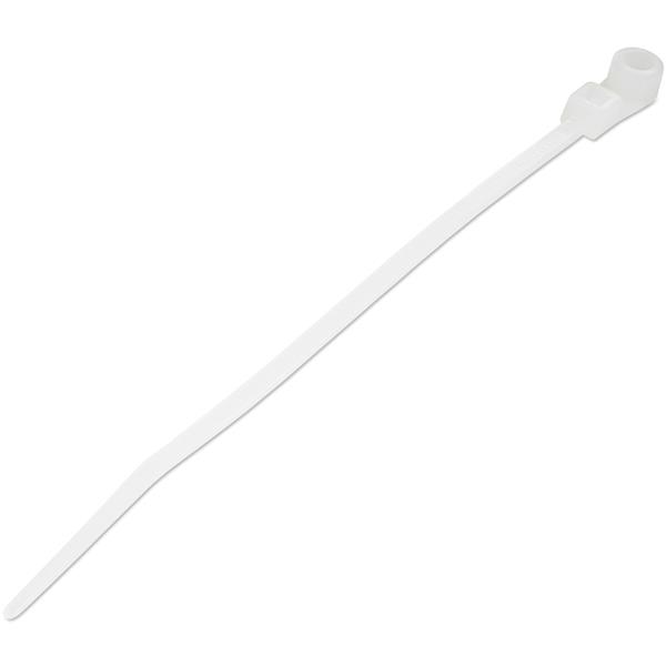 StarTech.com Cable Tie, Cable Ties With Mounting Hole, 110mm x 2.5 mm, White Nylon, Pk-100
