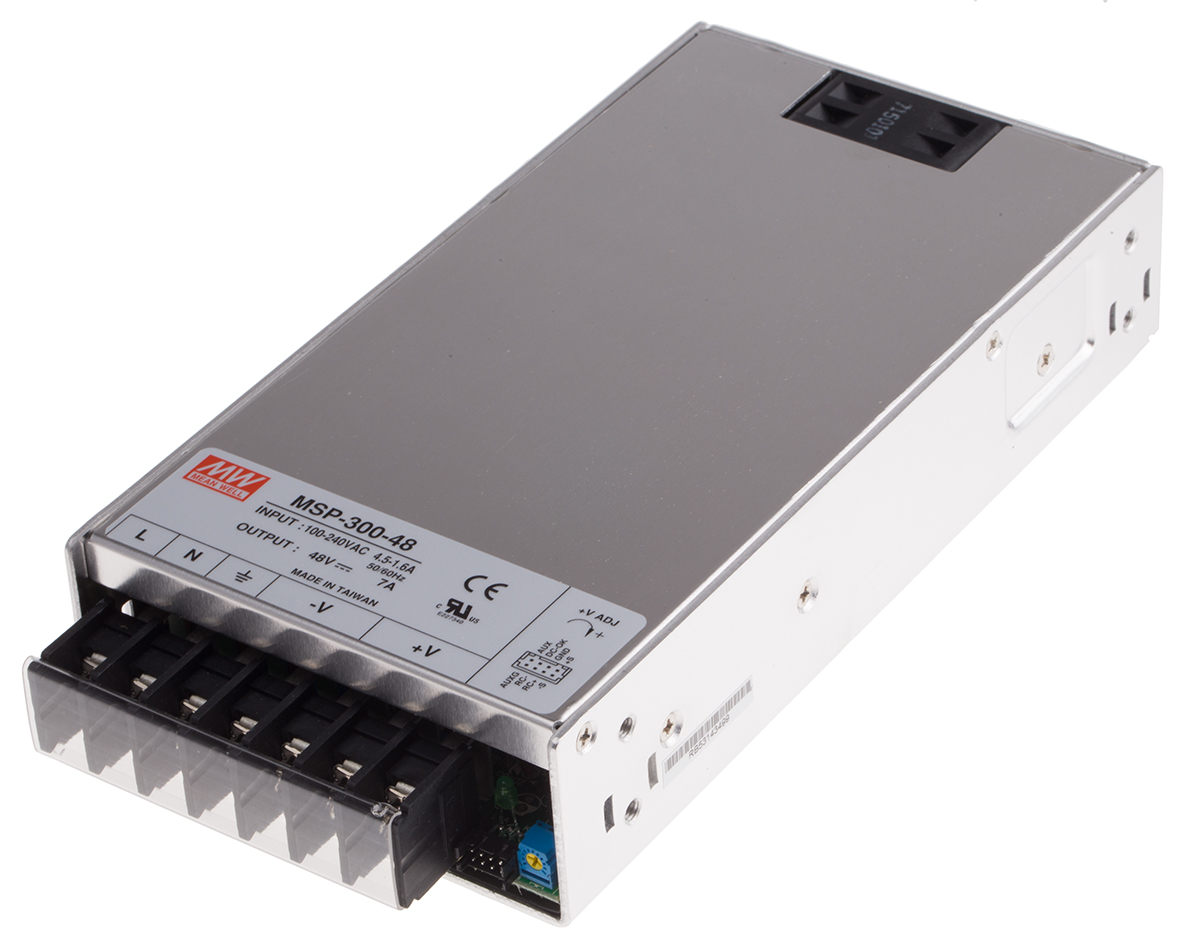 MEAN WELL Switching Power Supply, MSP-300-48, 48V dc, 7A, 336W, 1 Output, 120 → 370 V dc, 85 → 264 V ac