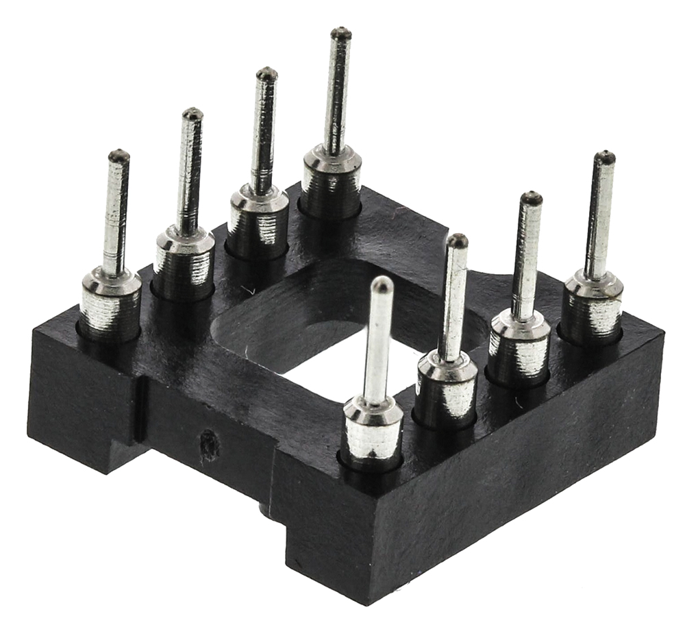 E-TEC 2.54mm Pitch Vertical 8 Way, Through Hole Turned Pin Open Frame IC Dip Socket