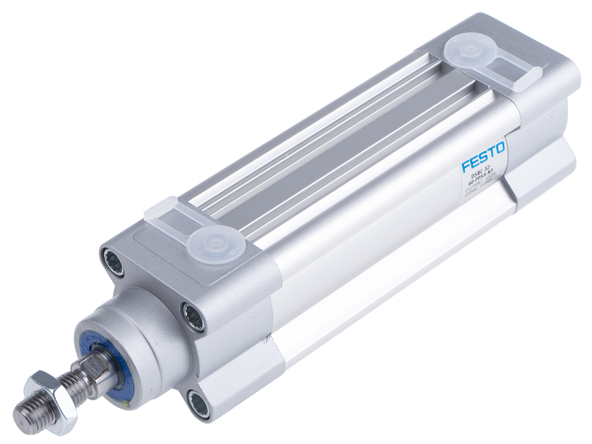 Festo Pneumatic Piston Rod Cylinder - 2123087 32 mm Bore, 60 mm DSBC Series, Double Acting Acting