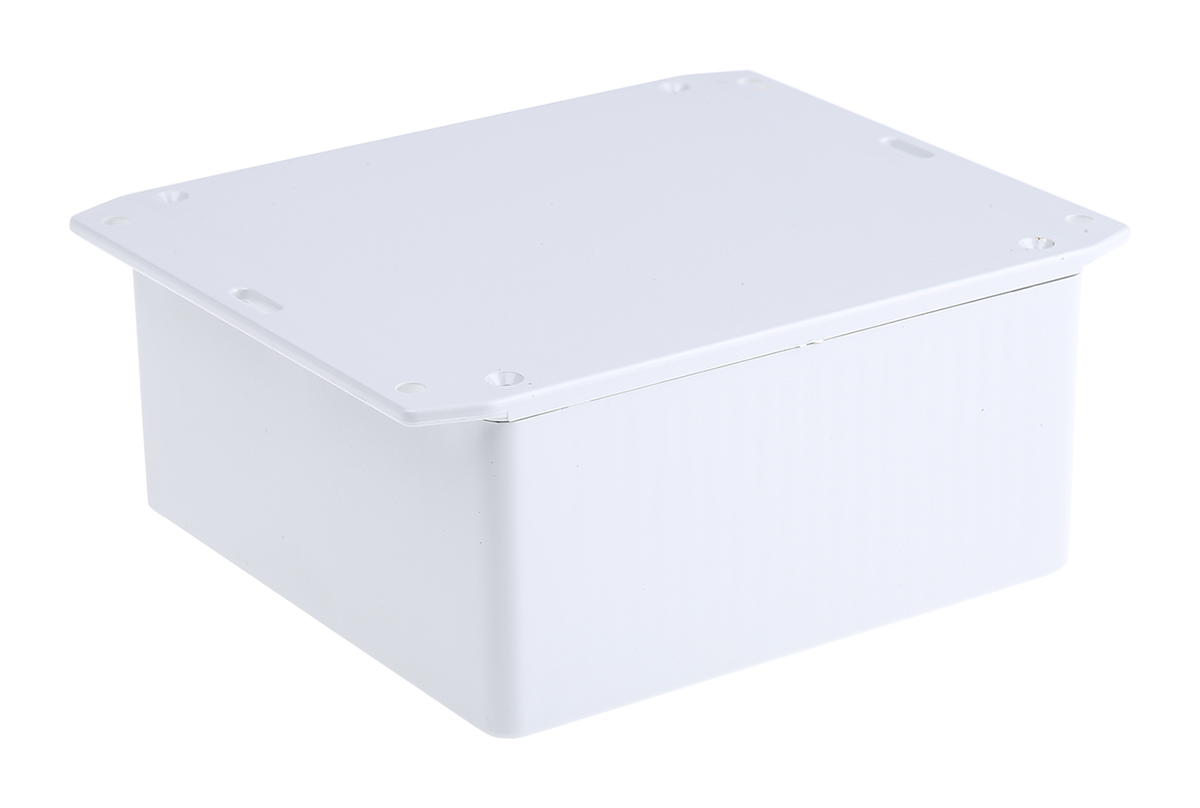Hammond 1591 Series Grey Flame Retardant ABS Enclosure, IP54, Flanged, Grey Lid, 120 x 120 x 59mm