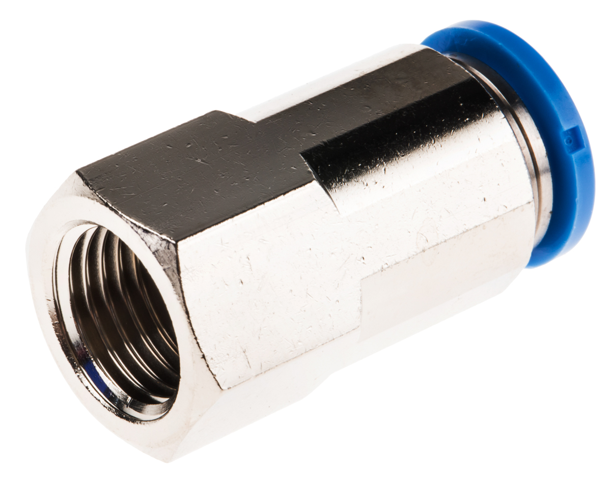 Festo QS Series Straight Threaded Adaptor, G 1/4 Female to Push In 10 mm, Threaded-to-Tube Connection Style, 153028