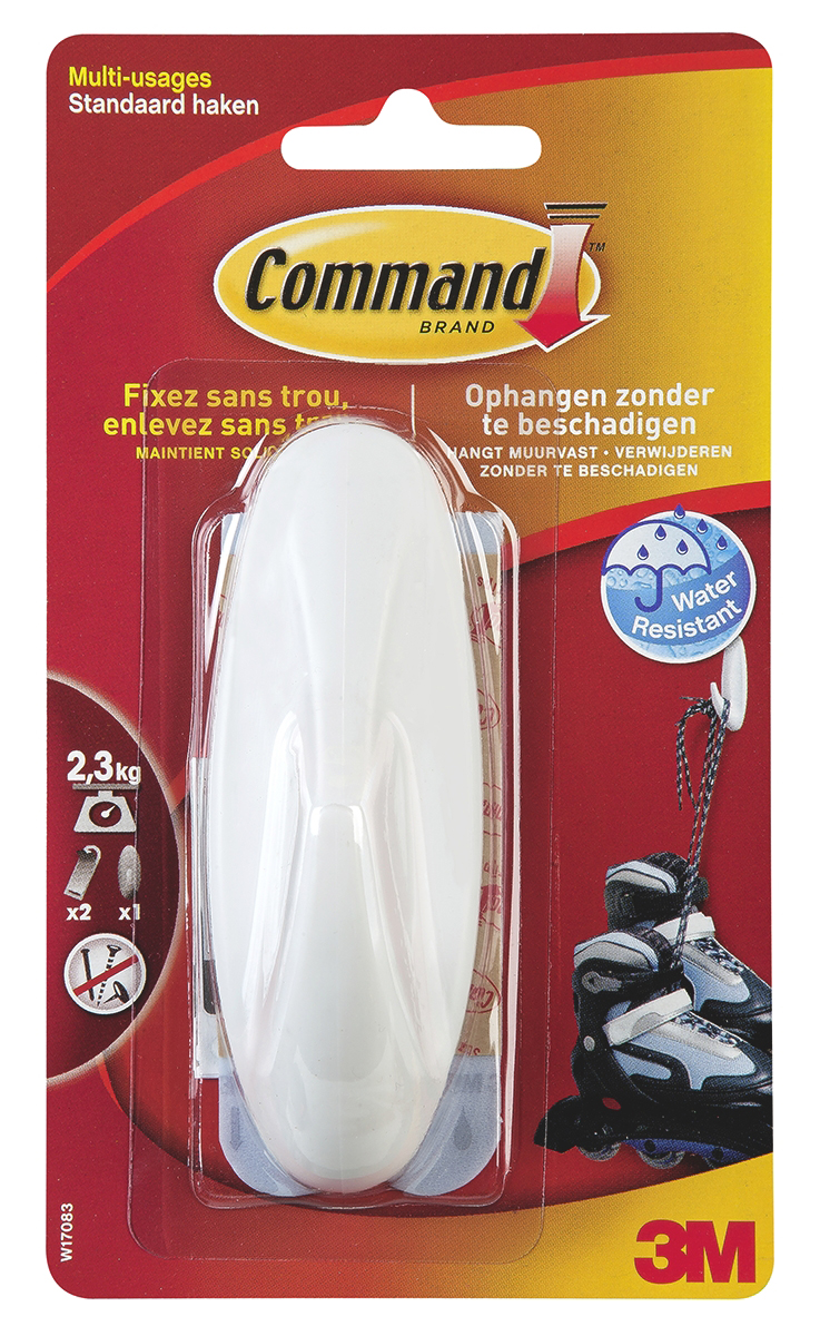 3M Large White Adhesive Hook x 1