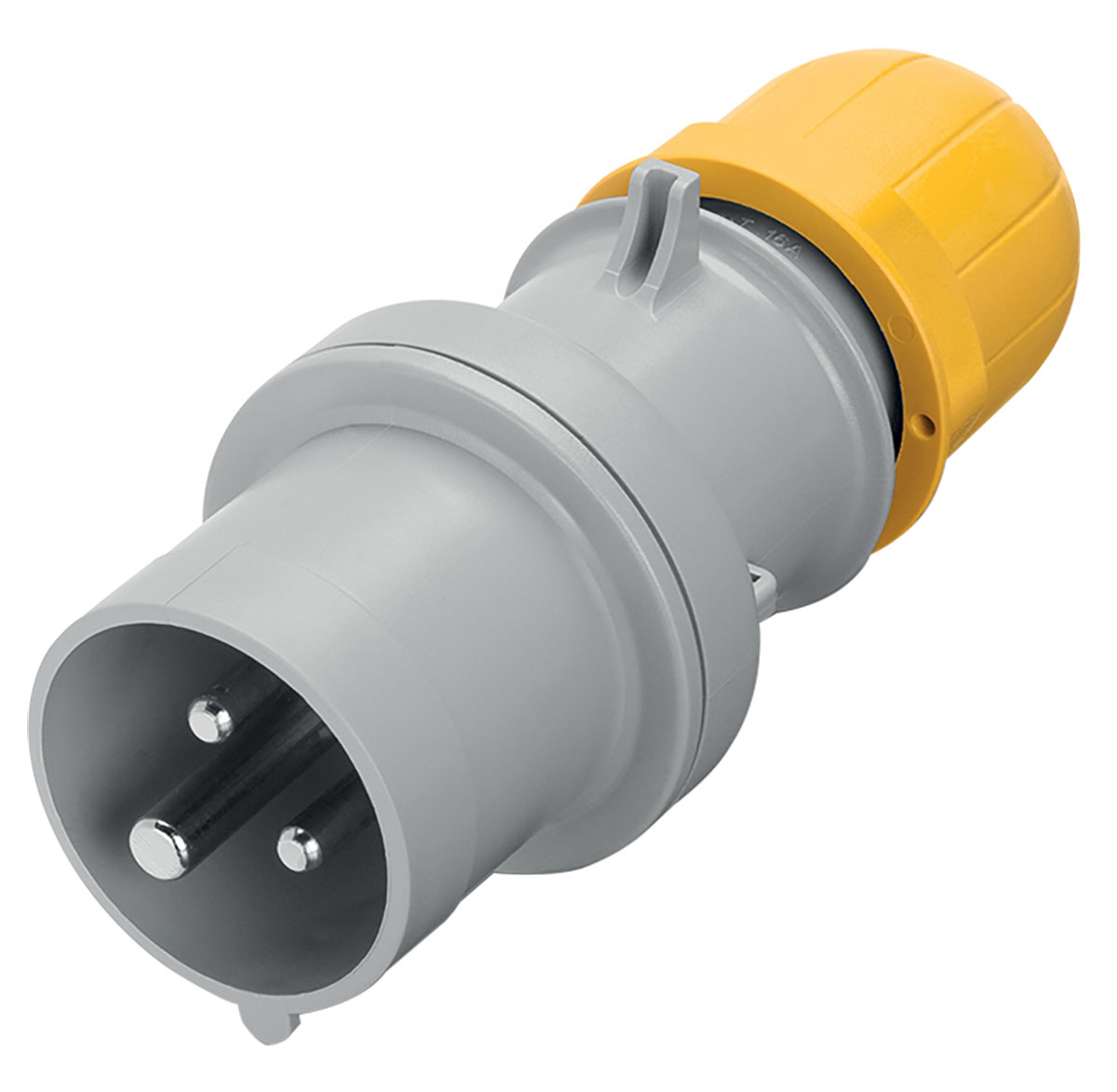 Scame IP44 Yellow Cable Mount 2P + E Industrial Power Plug, Rated At 63A, 110 V