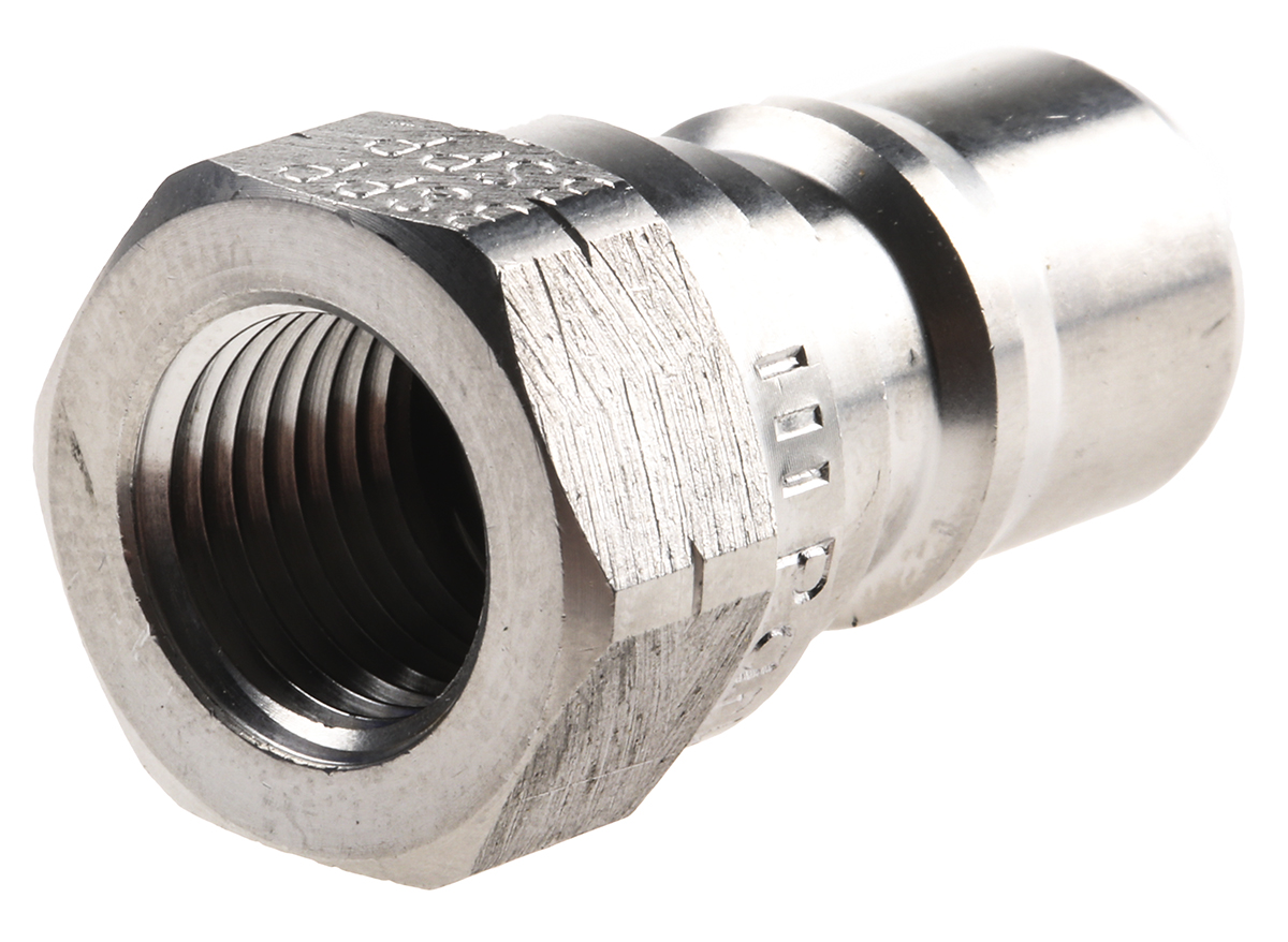 Parker Stainless Steel Male Hydraulic Quick Connect Coupling, G 1/4 Female