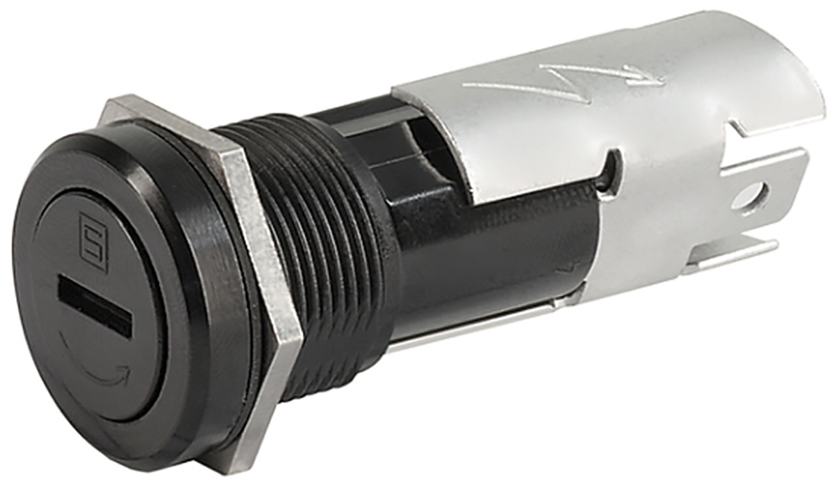 Schurter 16A Panel Mount Fuse Holder for 5 x 20mm Fuse, 1P, 250V ac