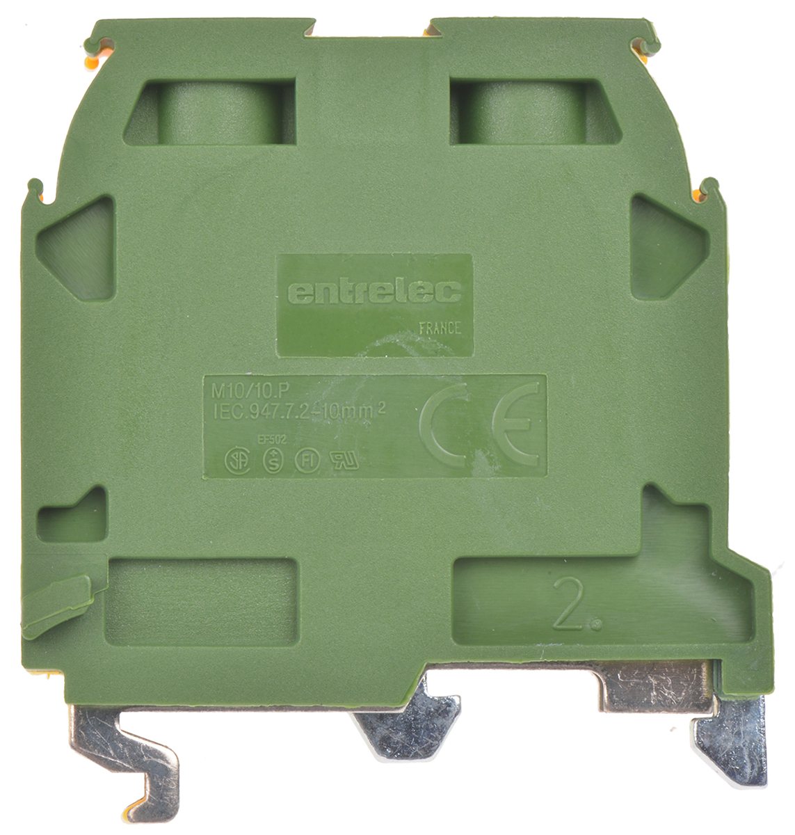 Entrelec SNA Series Green/Yellow Earth Terminal Block, 10mm², Single-Level, Screw Termination