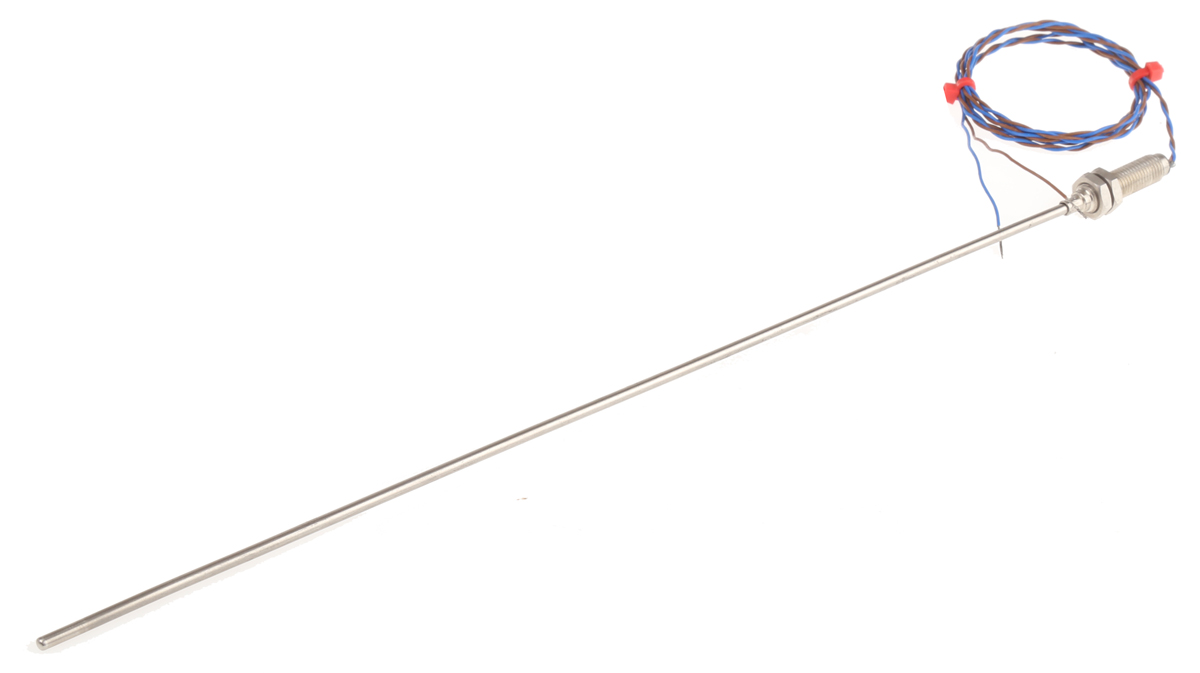 RS PRO Type K Mineral Insulated Thermocouple 300mm Length, 3mm Diameter → +1000°C