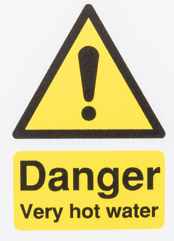 RS PRO Self-Adhesive General Hazard Hazard Warning Sign (English)