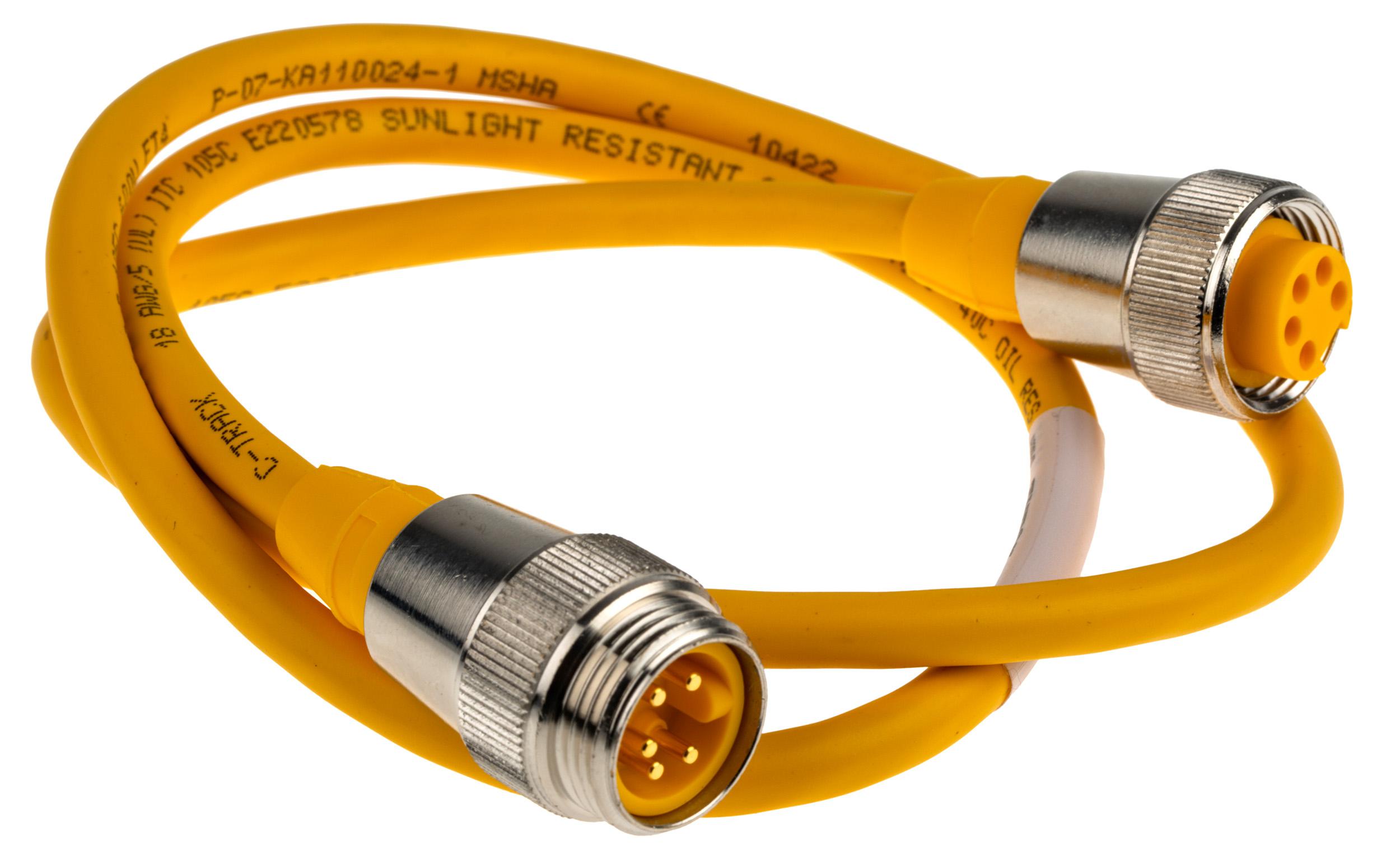 Turck Male 5 way Female 5 way Sensor Actuator Cable, 1 m