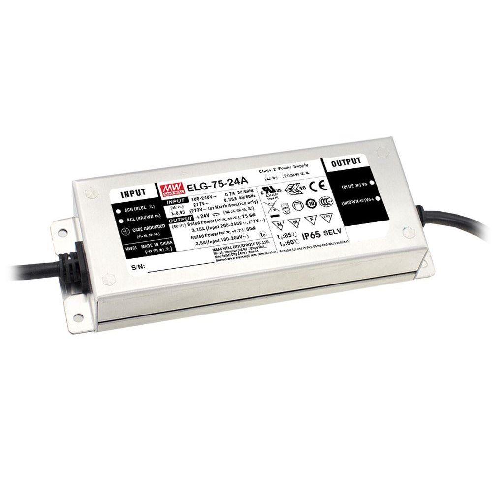 MEAN WELL LED Driver, 48V Output, 75W Output, 1.6A Output, Constant Current / Constant Voltage