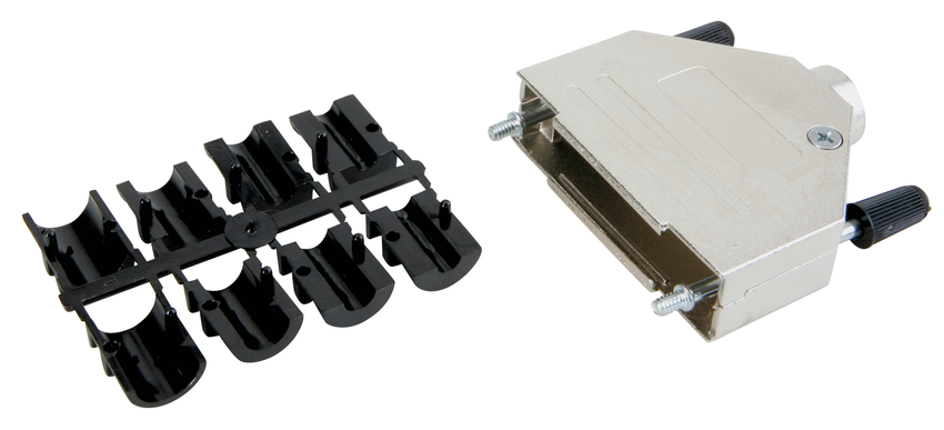 Amphenol CONEC 165X Series Zinc Alloy D Sub Backshell, 9 Way, Strain Relief