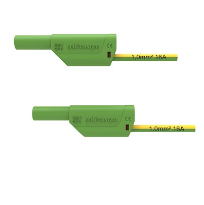 Schutzinger Test lead, 16A, 1kV, Green/Yellow, 100cm Lead Length