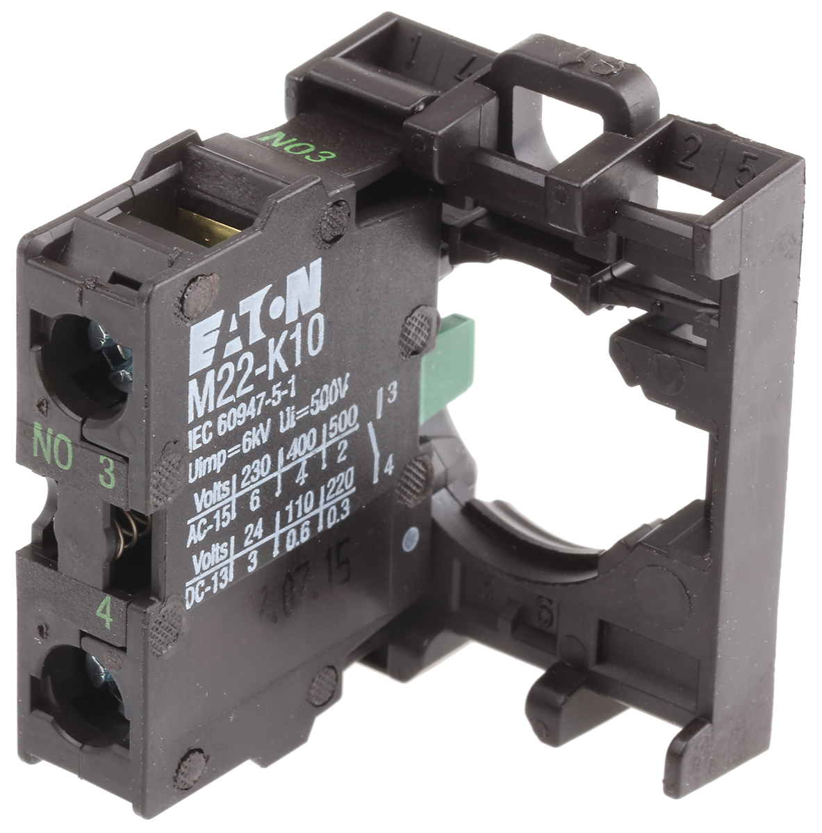 Eaton M22 Series Contact Block, 500V, 1NO