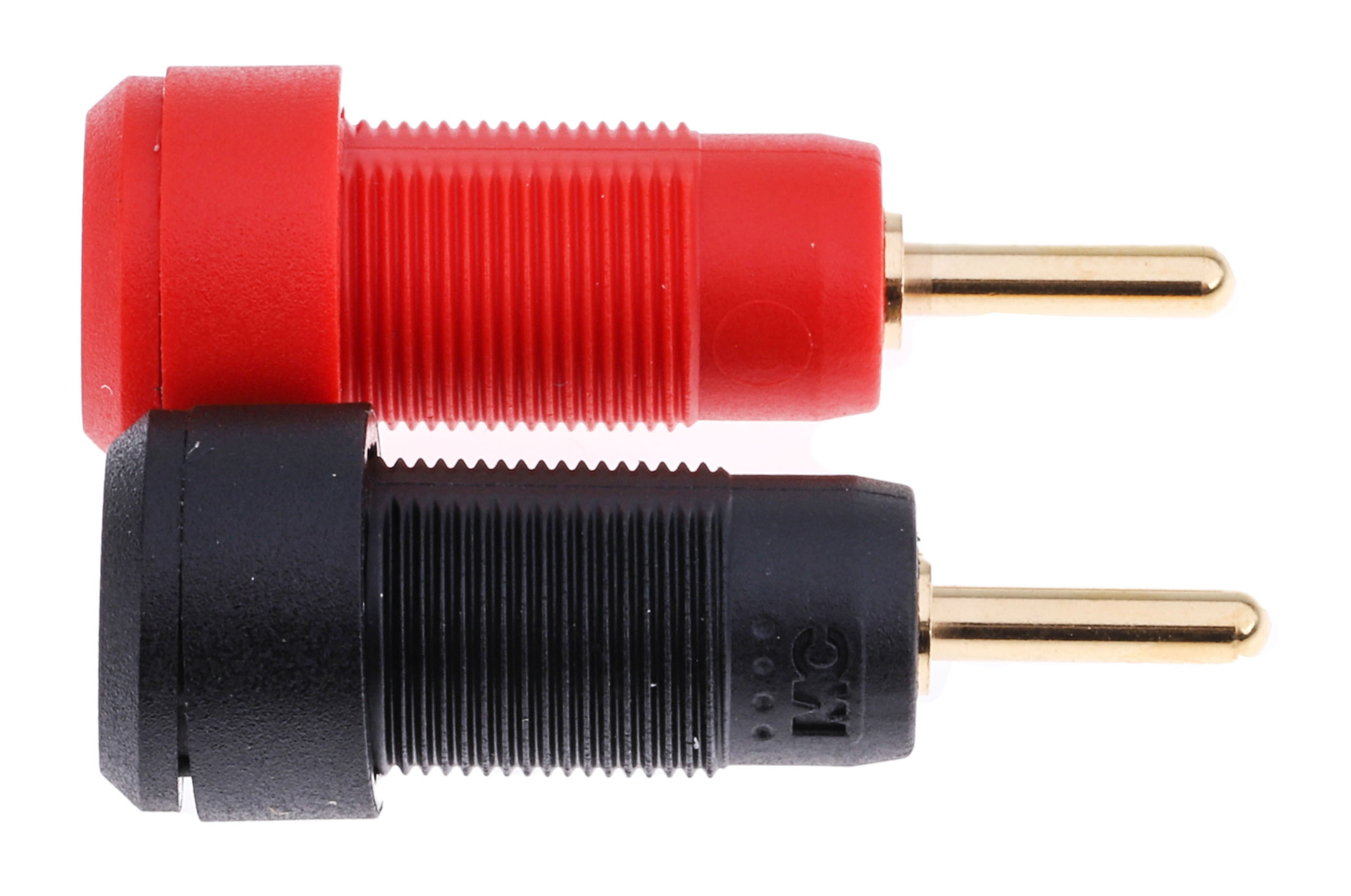 Staubli Black/Red Male Banana Plug, Gold Plating