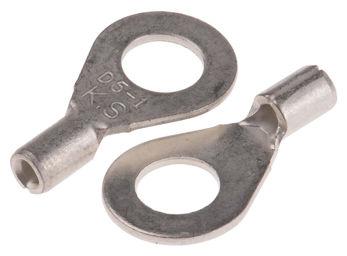 RS PRO Uninsulated Ring Terminal, #10 Stud Size, 0.5mm² to 1.5mm² Wire Size